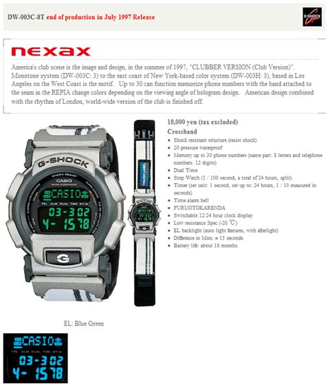 casio g-shock dw-003c-8t 2